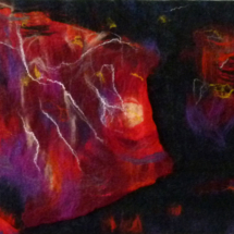 Fire and ash feltpaintingj